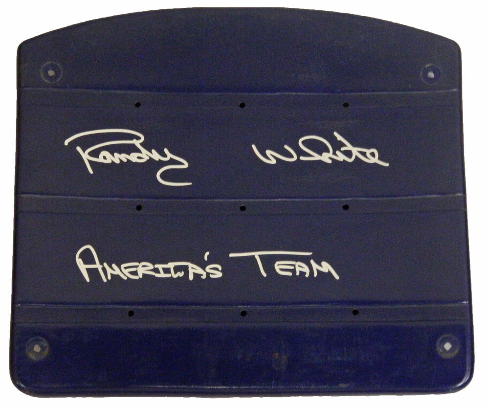 Randy White Signed Cowboys Texas Stadium Blue Stadium Seat Bottom w/America's Team - WHISTB304 - Randy White Signed Cowboys Texas Stadium Blue Stadium Seat Bottom w/America's Team product image