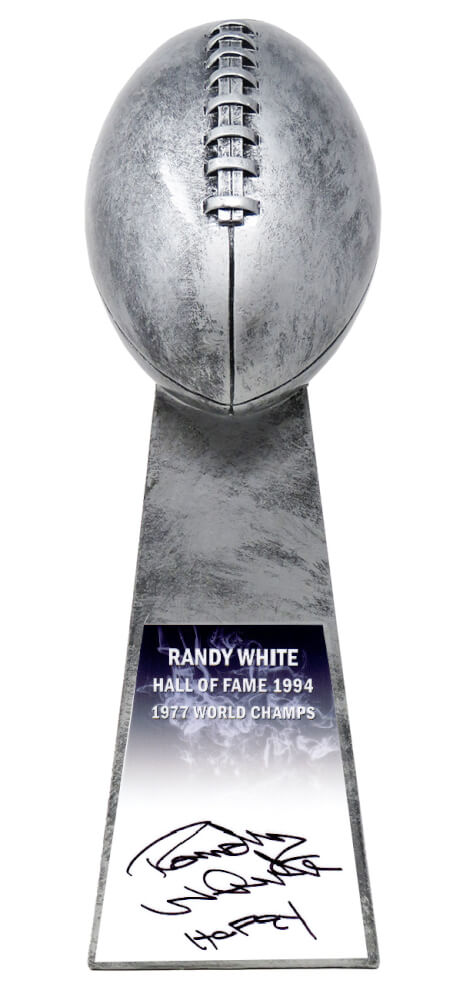 Randy White Signed Football World Champion 15 Inch Replica Silver Trophy w/HOF'94 - WHITRO300 - Randy White Signed Football World Champion 15 Inch Replica Silver Trophy w/HOF'94 product image