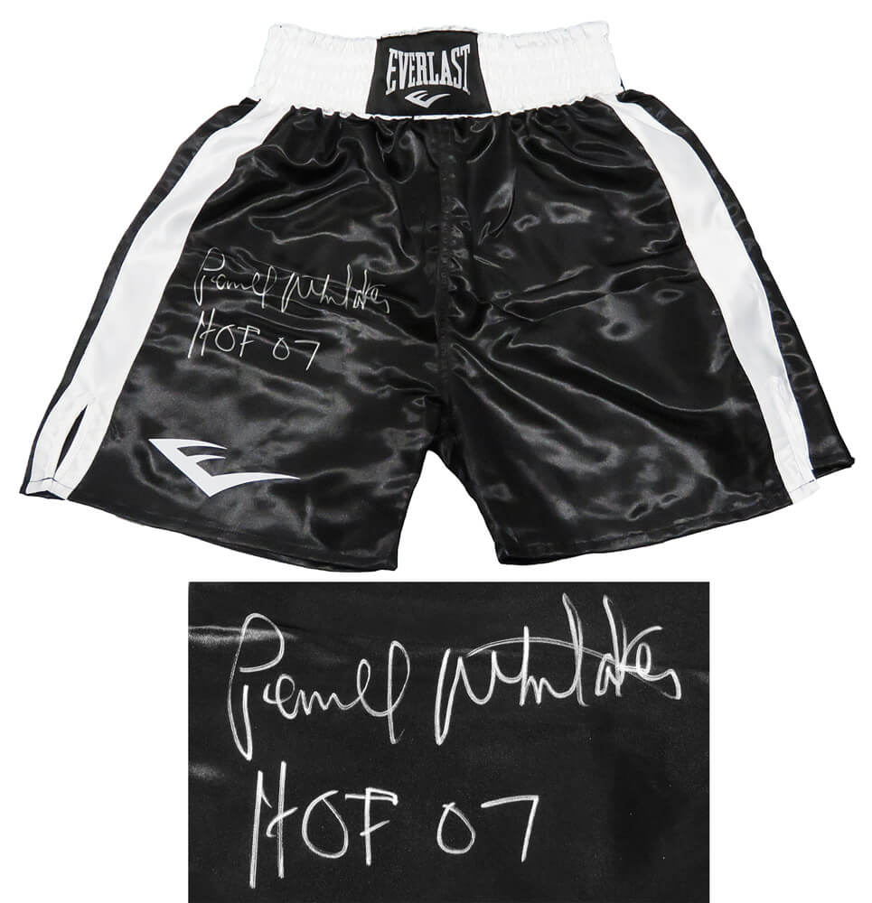 Pernell Whitaker Signed Everlast Black Boxing Trunks w/HOF'07 - WHITRU501 - Pernell Whitaker Signed Everlast Black Boxing Trunks w/HOF'07 product image