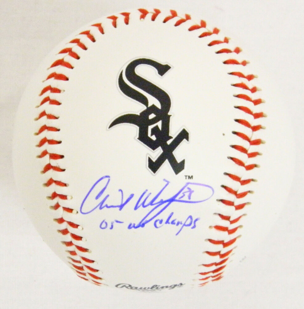 Chris Widger Signed White Sox Logo Baseball w/05 WS Champs - WIDBSB102 - Chris Widger Signed White Sox Logo Baseball w/05 WS Champs product image