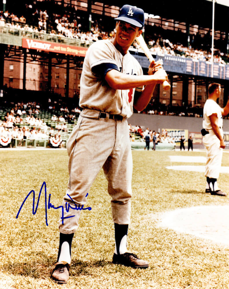 Maury Wills Signed Los Angeles Dodgers Batting Pose 8x10 Photo - WIL08P130 - Maury Wills Signed Los Angeles Dodgers Batting Pose 8x10 Photo product image