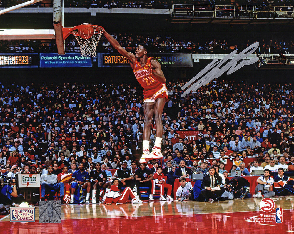 Dominique Wilkins Signed Hawks One Hand Dunk 8x10 Photo - WIL08P208 - Dominique Wilkins Signed Hawks One Hand Dunk 8x10 Photo product image
