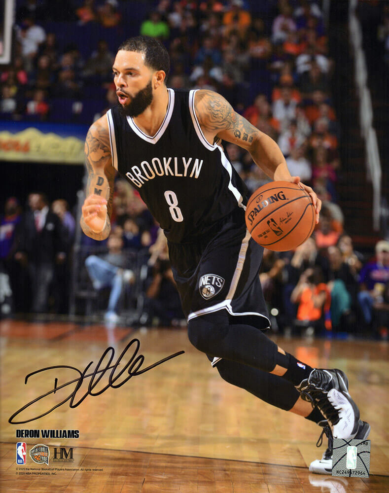 Deron Williams Signed Brooklyn Nets With Ball Action 8x10 Photo - WIL08P251 - Deron Williams Signed Brooklyn Nets With Ball Action 8x10 Photo product image