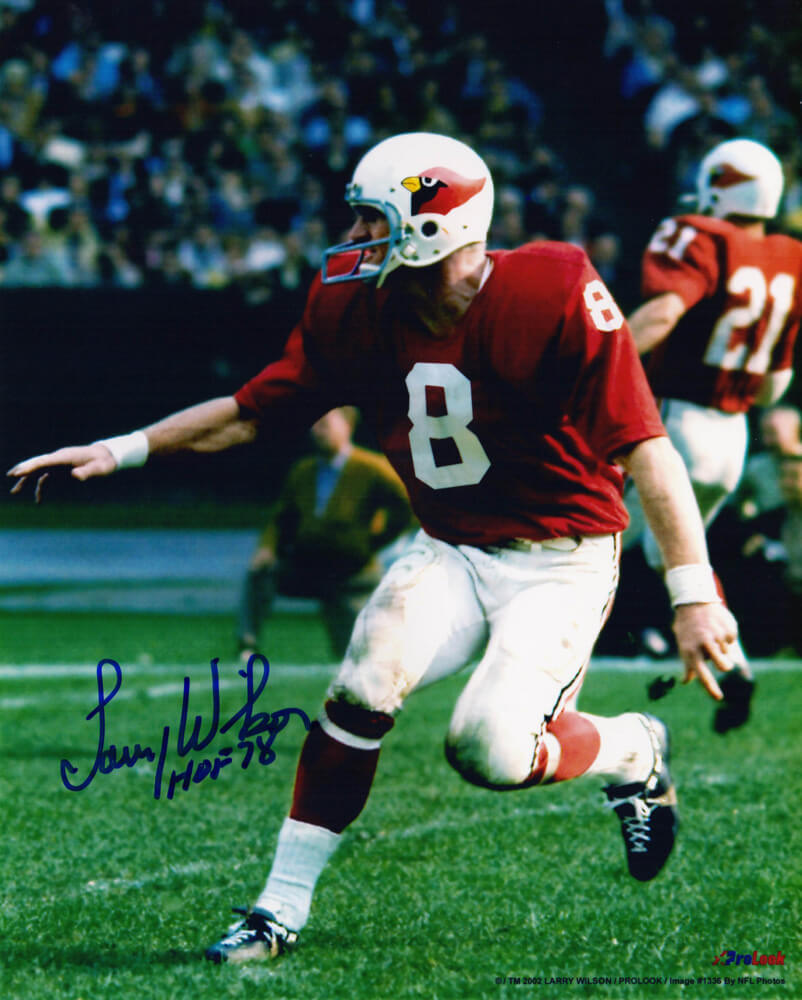 Larry Wilson Signed Cardinals Action 8x10 Photo w/HOF'78 - WIL08P300 - Larry Wilson Signed Cardinals Action 8x10 Photo w/HOF'78 product image