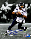 Russell Wilson Signed Seattle Seahawks SB XLVIII Spotlight Action 8x10 Photo - WIL08P346 - Russell Wilson Signed Seattle Seahawks SB XLVIII Spotlight Action 8x10 Photo product image