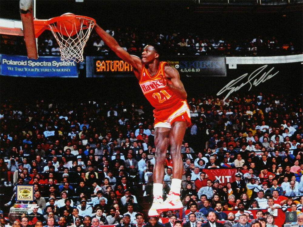 Dominique Wilkins Signed Atlanta Hawks One Hand Slam Dunk 16x20 Photo - WIL16P211 - Dominique Wilkins Signed Atlanta Hawks One Hand Slam Dunk 16x20 Photo product image