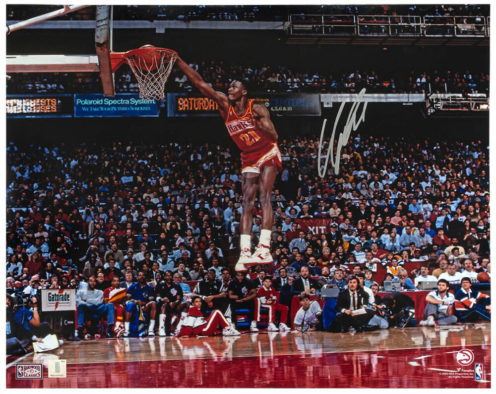 Dominique Wilkins Signed Hawks One Hand Dunk 16x20 Photo - WIL16P214 - Dominique Wilkins Signed Hawks One Hand Dunk 16x20 Photo product image