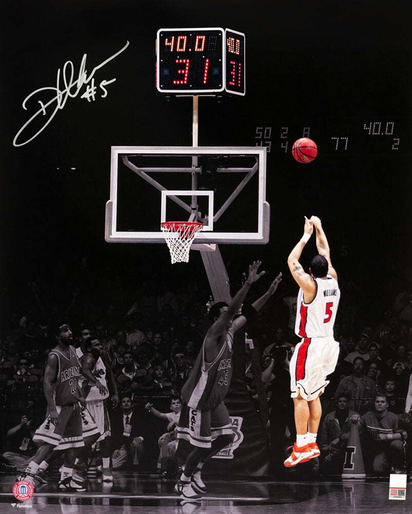 Deron Williams Signed Illinois Fighting Illini 2005 NCAA Tourny Shot vs Arizona Spotlight 16x20 Photo - WIL16P220 - Deron Williams Signed Illinois Fighting Illini 2005 NCAA Tourny Shot vs Arizona Spotlight 16x20 Photo product image