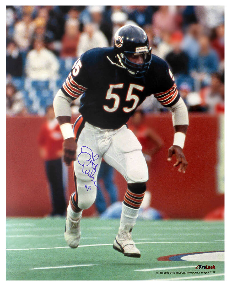 Otis Wilson Signed Chicago Bears Navy Jersey Action 16x20 Photo - WIL16P301 - Otis Wilson Signed Chicago Bears Navy Jersey Action 16x20 Photo product image