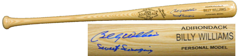 Billy Williams Signed Rawlings Blonde 60's Style Adirondack Name Engraved Bat w/Sweet Swinging - WILBAT102 - Billy Williams Signed Rawlings Blonde 60's Style Adirondack Name Engraved Bat w/Sweet Swinging product image