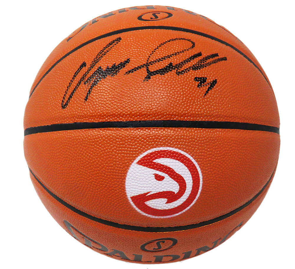 Dominique Wilkins Signed Spalding Atlanta Hawks Logo Game Series Replica NBA Basketball - WILBSK213 - Dominique Wilkins Signed Spalding Atlanta Hawks Logo Game Series Replica NBA Basketball product image