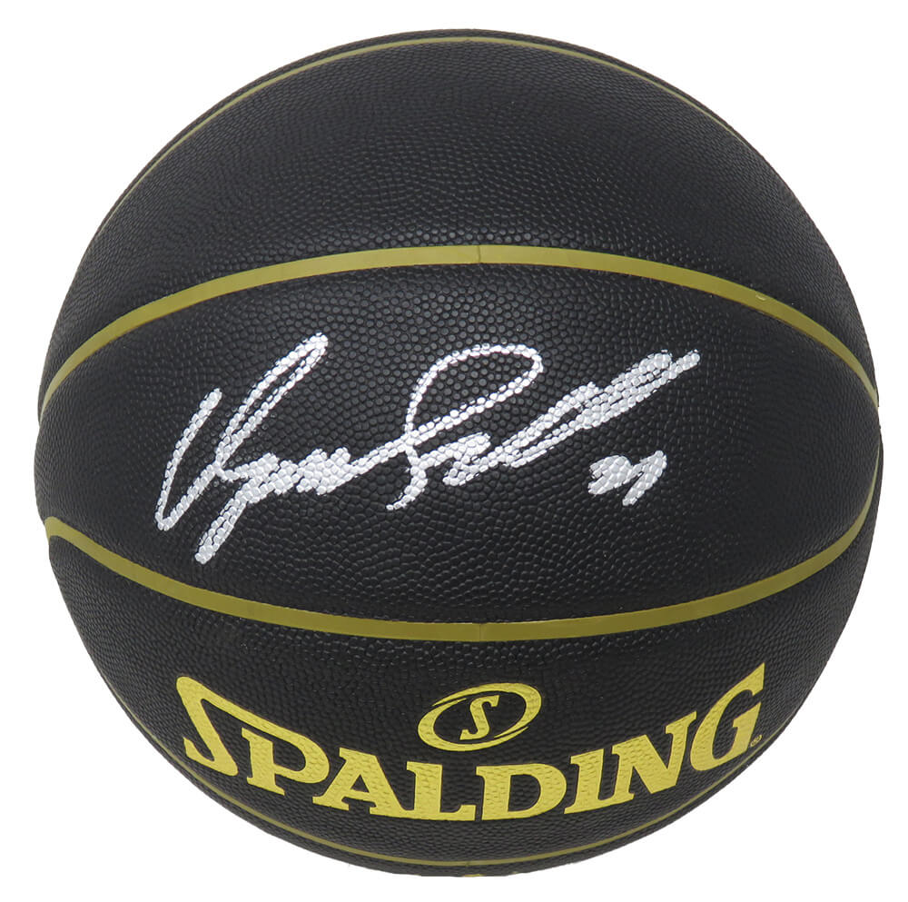 Dominique Wilkins Signed Spalding Elevation Black NBA Basketball - WILBSK214 - Dominique Wilkins Signed Spalding Elevation Black NBA Basketball product image