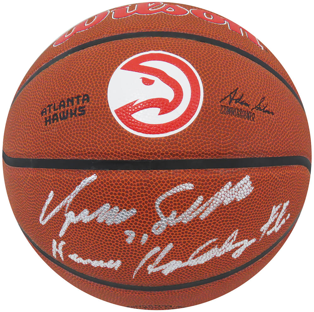Dominique Wilkins Signed Wilson Atlanta Hawks Logo NBA Basketball w/Human Highlight Film - WILBSK220 - Dominique Wilkins Signed Wilson Atlanta Hawks Logo NBA Basketball w/Human Highlight Film product image