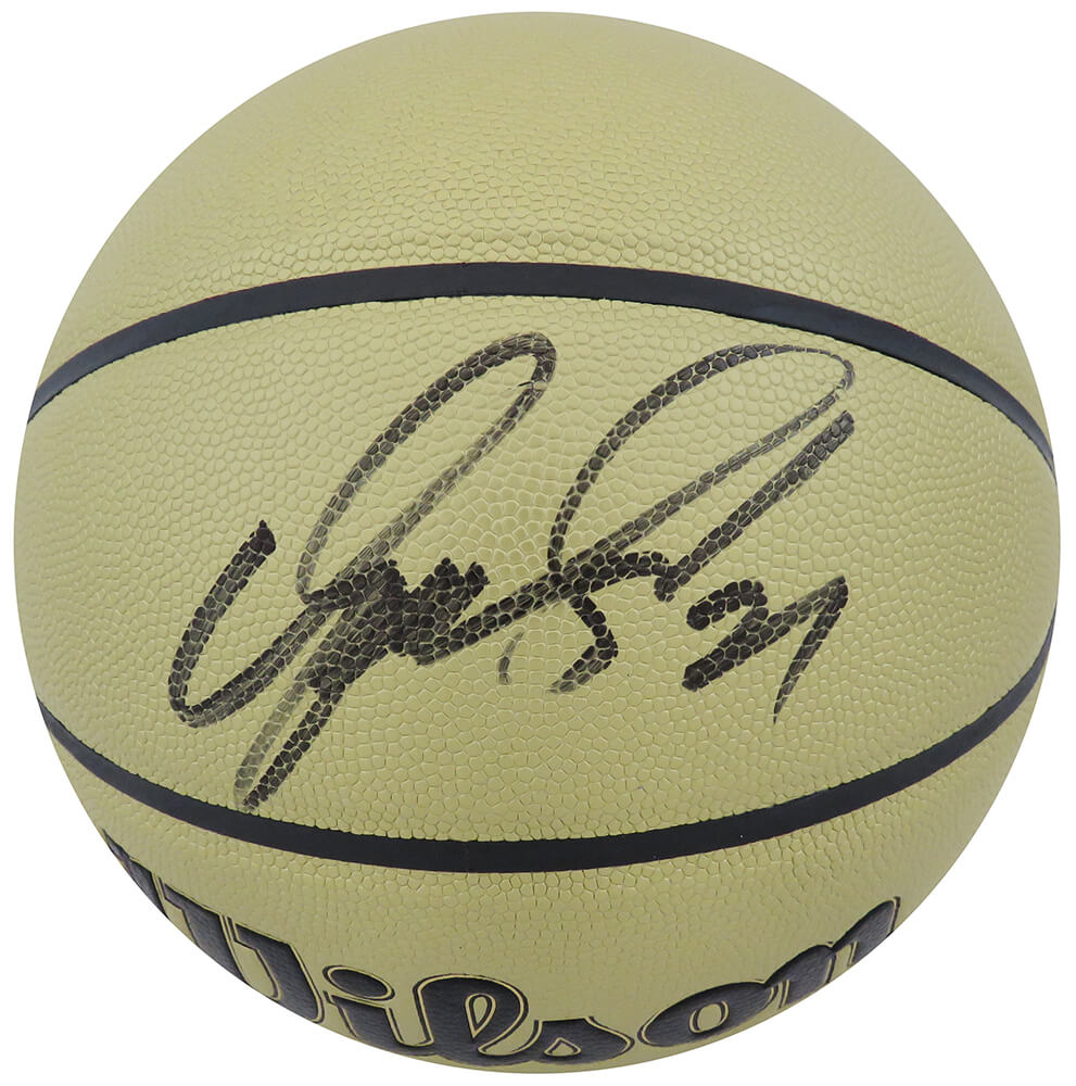 Dominique Wilkins Signed Wilson Gold NBA Basketball - WILBSK223 - Dominique Wilkins Signed Wilson Gold NBA Basketball product image