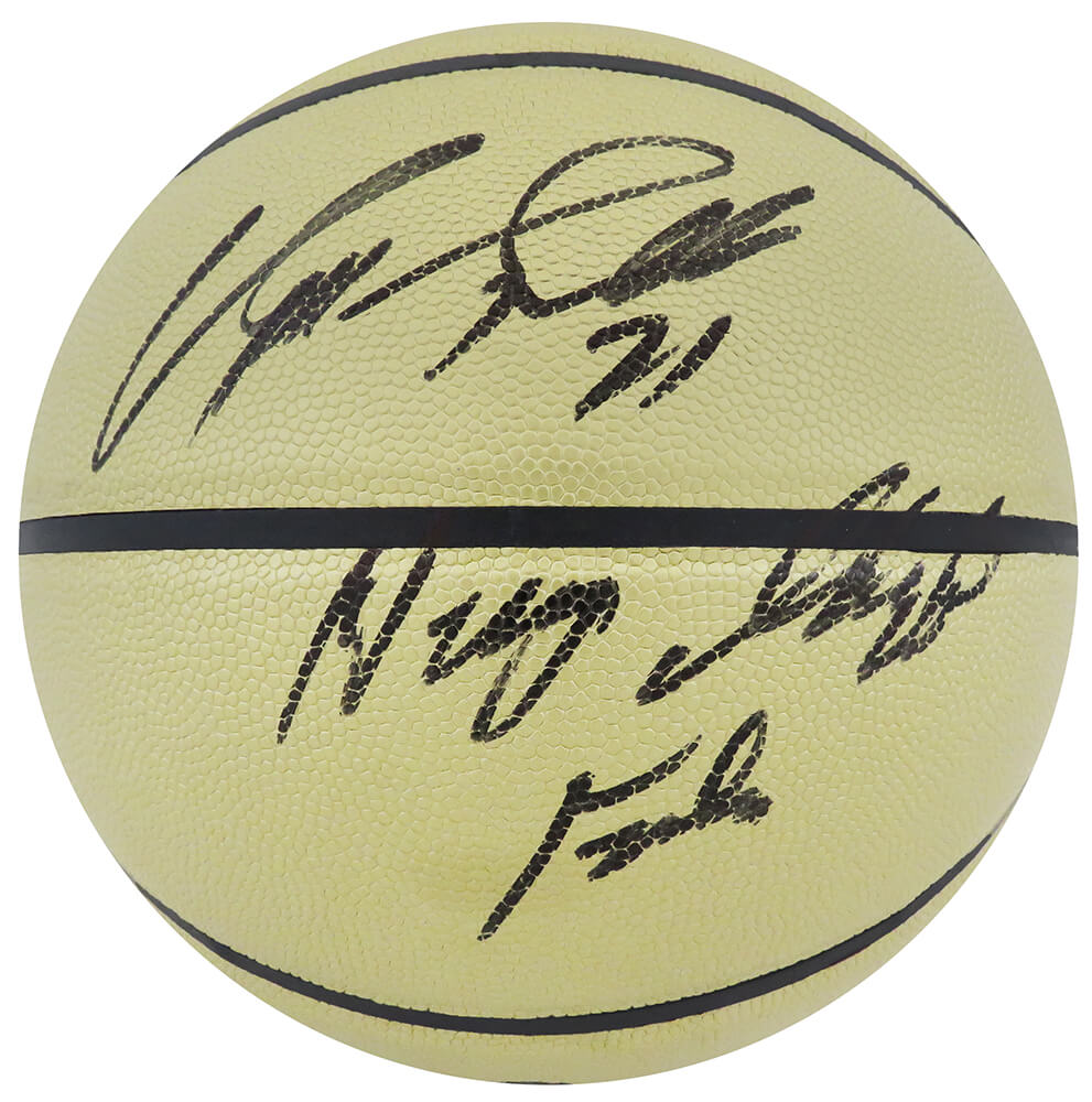 Dominique Wilkins Signed Wilson Gold NBA Basketball w/Human Highlight Film - WILBSK224 - Dominique Wilkins Signed Wilson Gold NBA Basketball w/Human Highlight Film product image