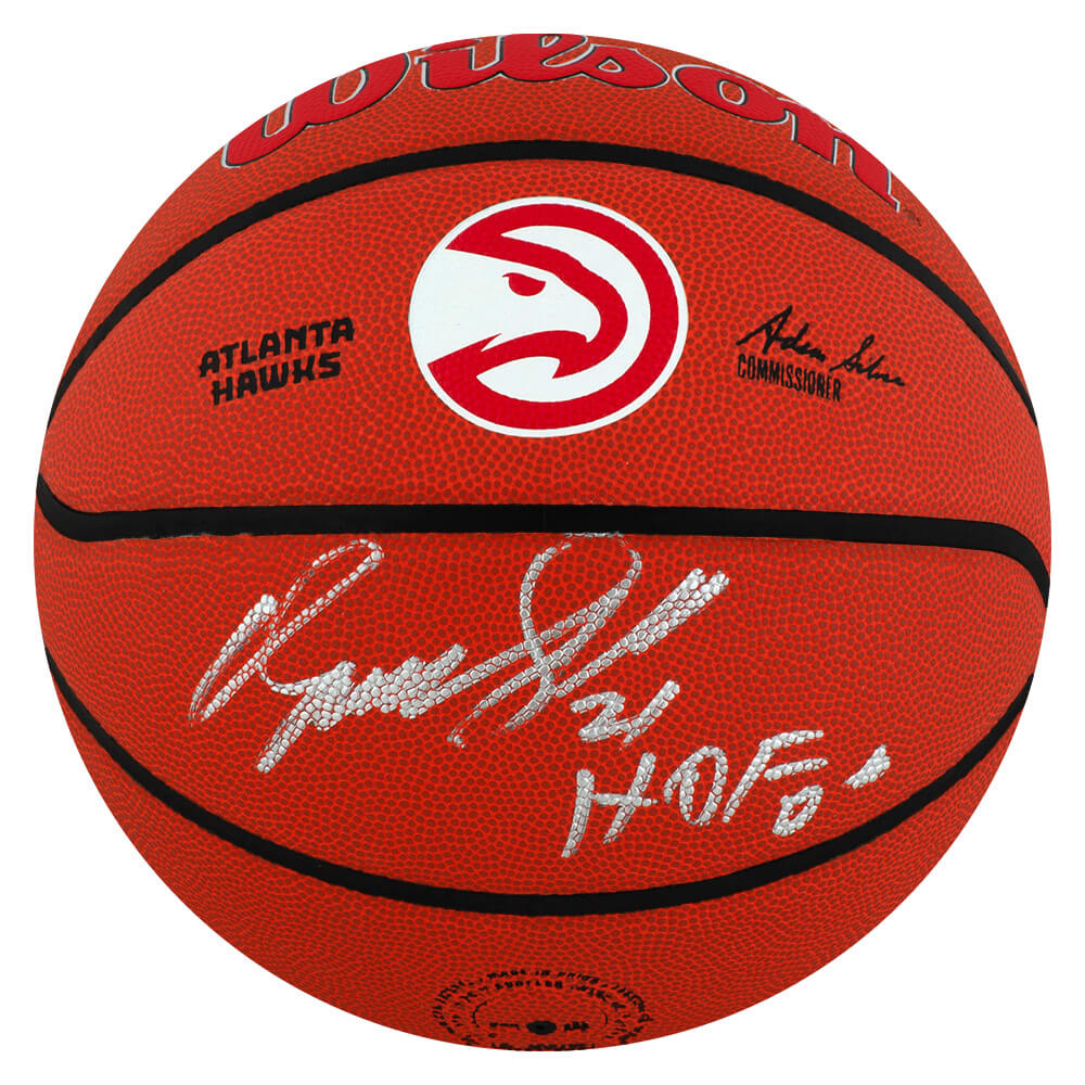 Dominique Wilkins Signed Wilson Hawks Team Logo NBA Basketball w/HOF'06 - WILBSK229 - Dominique Wilkins Signed Wilson Hawks Team Logo NBA Basketball w/HOF'06 product image