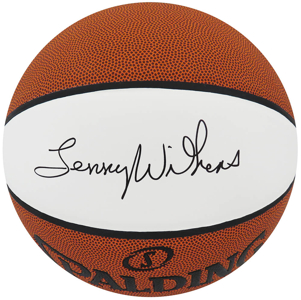 Lenny Wilkens Signed Spalding White Panel Basketball - WILBSK238 - Lenny Wilkens Signed Spalding White Panel Basketball product image