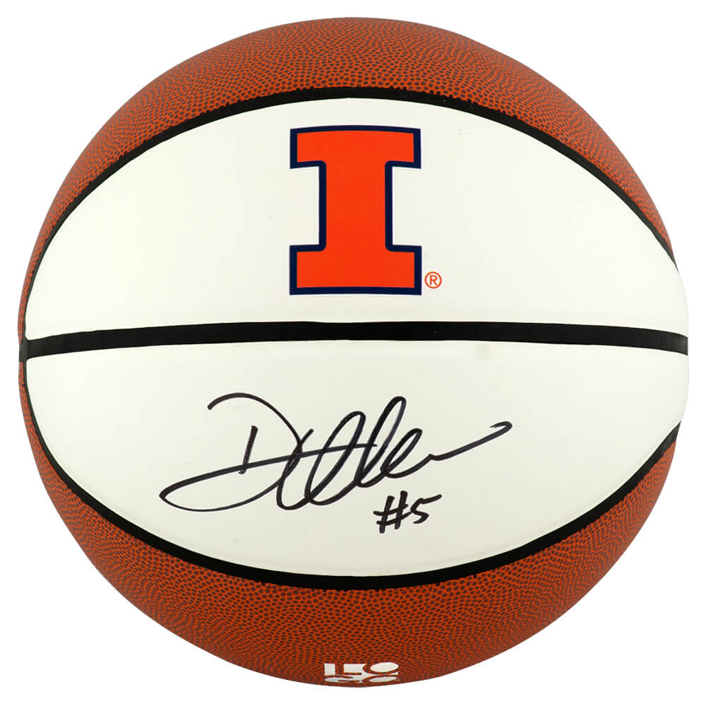 Deron Williams Signed Illinois Fighting Illini White Logo Brand Full Size Basketball - WILBSK280 - Deron Williams Signed Illinois Fighting Illini White Logo Brand Full Size Basketball product image