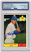 Billy Williams Signed Cubs 1961 Topps Rookie Baseball Card #141 - (PSA Encapsulated) - WILCAR107 - Billy Williams Signed Cubs 1961 Topps Rookie Baseball Card #141 - (PSA Encapsulated) product image