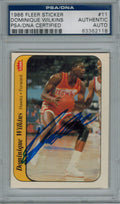 Dominique Wilkins Signed Atlanta Hawks 1986 Fleer Sticker Rookie Card #11 PSA/DNA - WILCAR202 - Dominique Wilkins Signed Atlanta Hawks 1986 Fleer Sticker Rookie Card #11 PSA/DNA product image