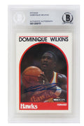 Dominique Wilkins Signed Atlanta Hawks 1989 Hoops Basketball Card #130 - (Beckett / Auto Sticker) - WILCAR204 - Dominique Wilkins Signed Atlanta Hawks 1989 Hoops Basketball Card #130 - (Beckett / Auto Sticker) product image