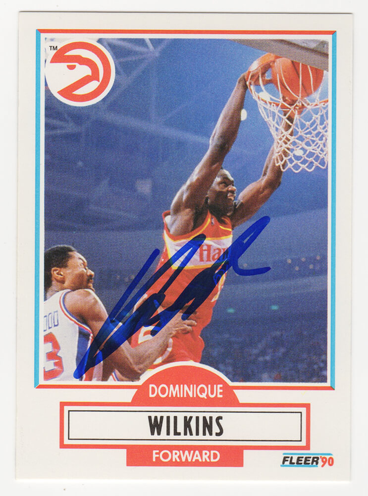 Dominique Wilkins Signed Atlanta Hawks 1990-91 Fleer Basketball Trading Card #6 - WILCAR207 - Dominique Wilkins Signed Atlanta Hawks 1990-91 Fleer Basketball Trading Card #6 product image