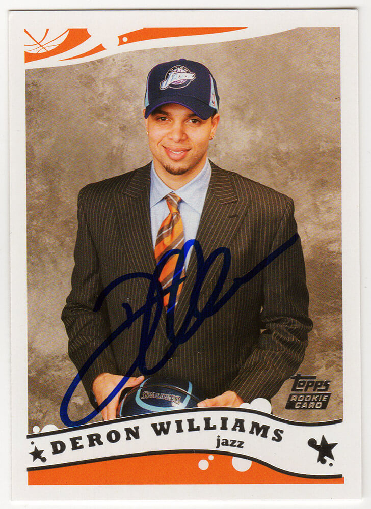 Deron Williams Signed Utah Jazz 2005 Topps Rookie Basketball Trading Card #223 - WILCAR220 - Deron Williams Signed Utah Jazz 2005 Topps Rookie Basketball Trading Card #223 product image