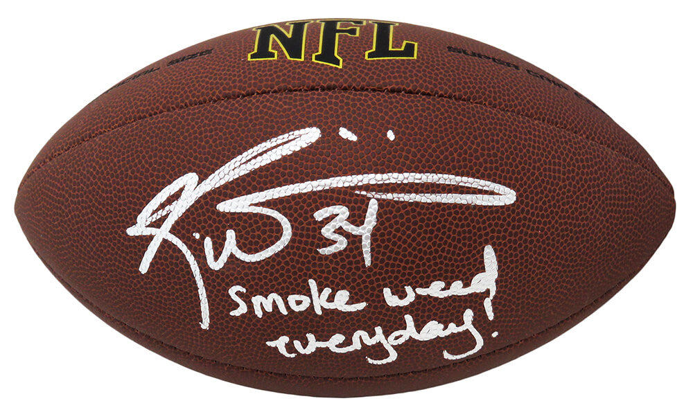 Ricky Williams Signed Wilson Super Grip Full Size NFL Football w/Smoke Weed Everyday - WILFTB324 - Ricky Williams Signed Wilson Super Grip Full Size NFL Football w/Smoke Weed Everyday product image