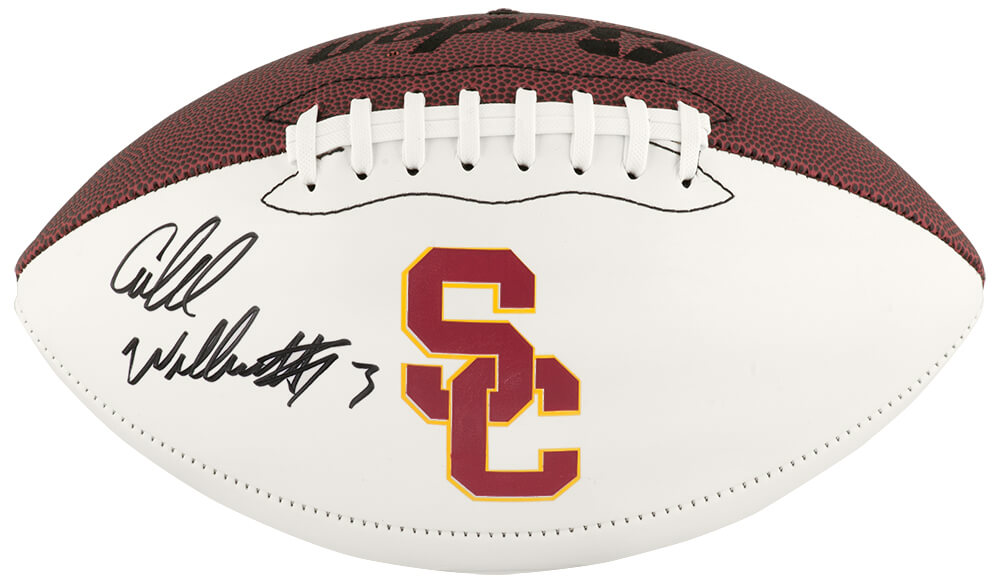 Caleb Williams Signed USC Trojans Baden White Logo Football (Fanatics) - WILFTB370 - Caleb Williams Signed USC Trojans Baden White Logo Football (Fanatics) product image