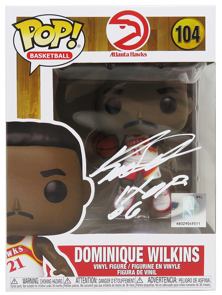 Dominique Wilkins Signed Atlanta Hawks NBA Funko Pop Doll #104 w/HOF'06 - WILFUN201 - Dominique Wilkins Signed Atlanta Hawks NBA Funko Pop Doll #104 w/HOF'06 product image