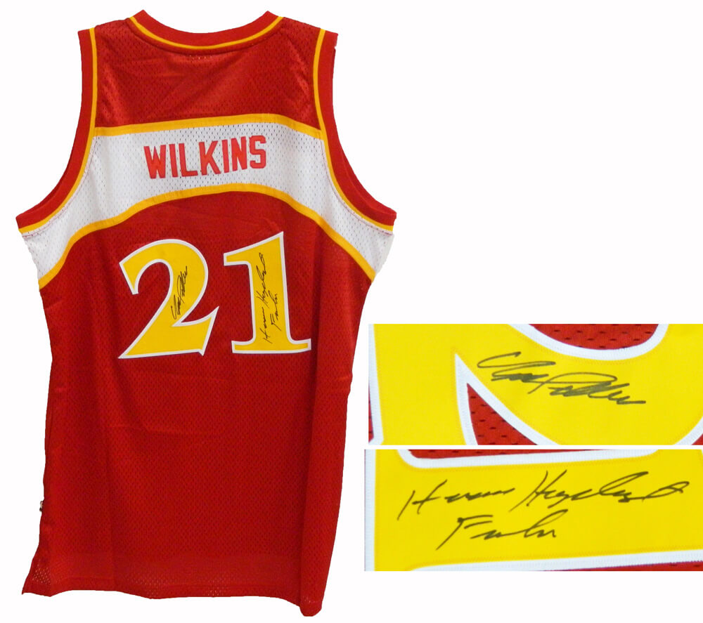 Dominique Wilkins Signed Hawks Adidas Red Premier Jersey w/Human Highlight Film - WILJRY200 - Dominique Wilkins Signed Hawks Adidas Red Premier Jersey w/Human Highlight Film product image