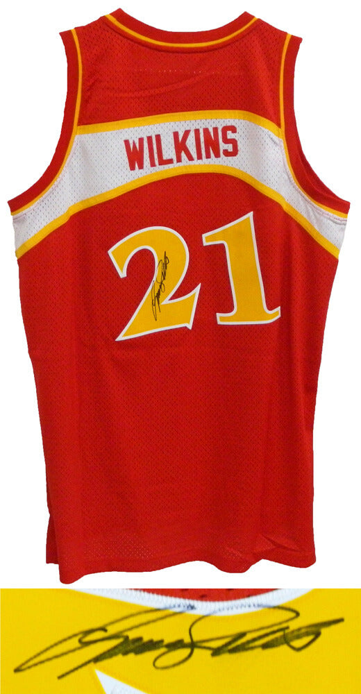 Dominique Wilkins Signed Hawks Adidas Red Premier Jersey - WILJRY201 - Dominique Wilkins Signed Hawks Adidas Red Premier Jersey product image