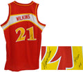 Dominique Wilkins Signed Hawks Adidas Red Premier Jersey w/HOF 06 - WILJRY202 - Dominique Wilkins Signed Hawks Adidas Red Premier Jersey w/HOF 06 product image