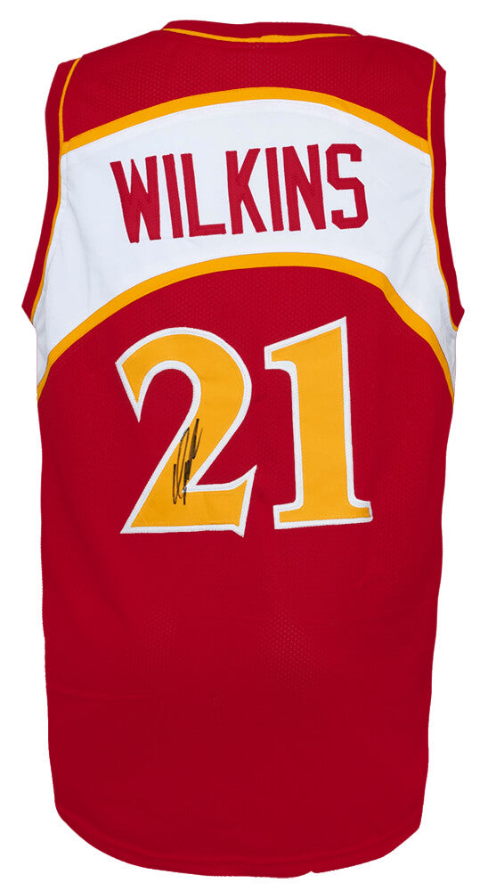Dominique Wilkins Signed Red Throwback Custom Jersey - WILJRY212 - Dominique Wilkins Signed Red Throwback Custom Jersey product image