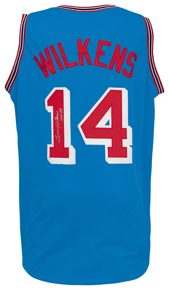 Lenny Wilkens Signed Blue Throwback Custom Basketball Jersey w/HOF'89 - WILJRY221 - Lenny Wilkens Signed Blue Throwback Custom Basketball Jersey w/HOF'89 product image