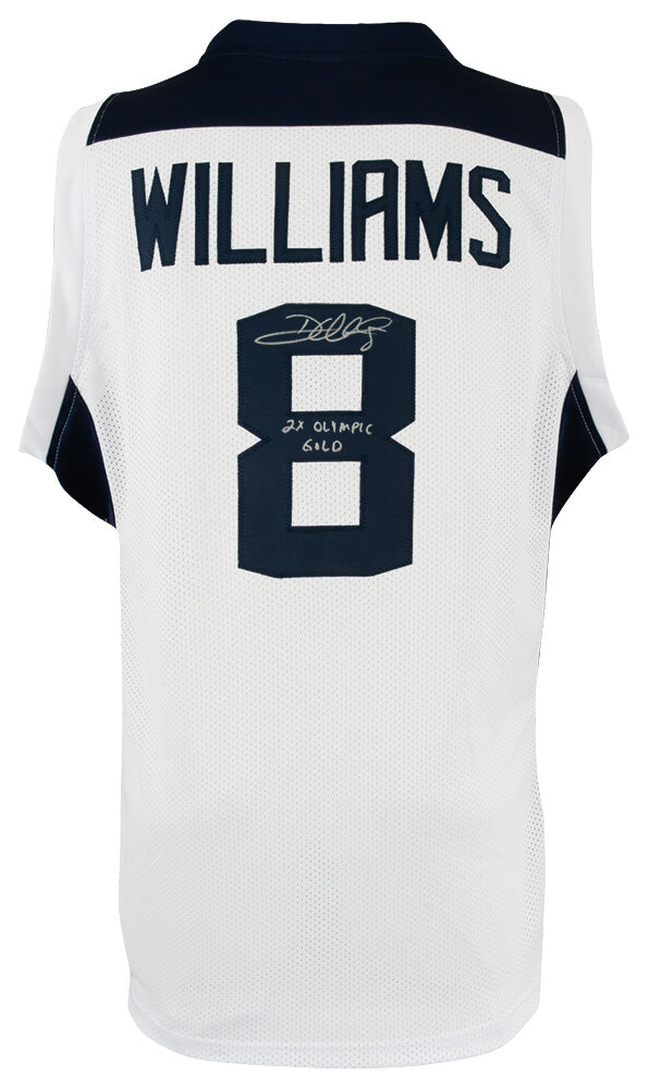 Deron Williams Signed USA White Custom Basketball Jersey w/2x Olympic Gold - WILJRY242 - Deron Williams Signed USA White Custom Basketball Jersey w/2x Olympic Gold product image
