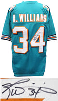 Ricky Williams Signed Teal Custom Football Jersey - WILJRY320 - Ricky Williams Signed Teal Custom Football Jersey product image