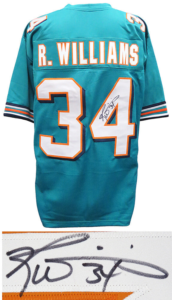 Ricky Williams Signed Teal Custom Football Jersey - WILJRY320 - Ricky Williams Signed Teal Custom Football Jersey product image