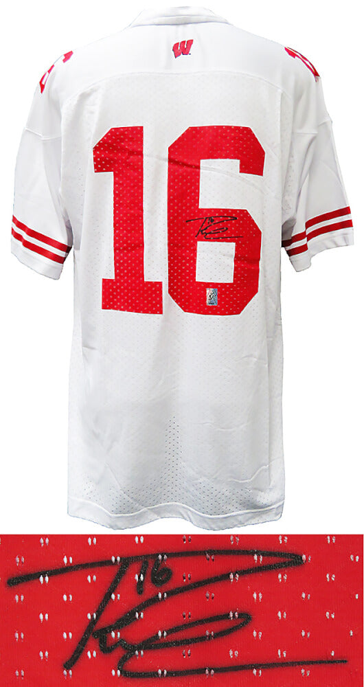Russell Wilson Signed Wisconsin Badgers White Adidas Football Jersey - WILJRY331 - Russell Wilson Signed Wisconsin Badgers White Adidas Football Jersey product image