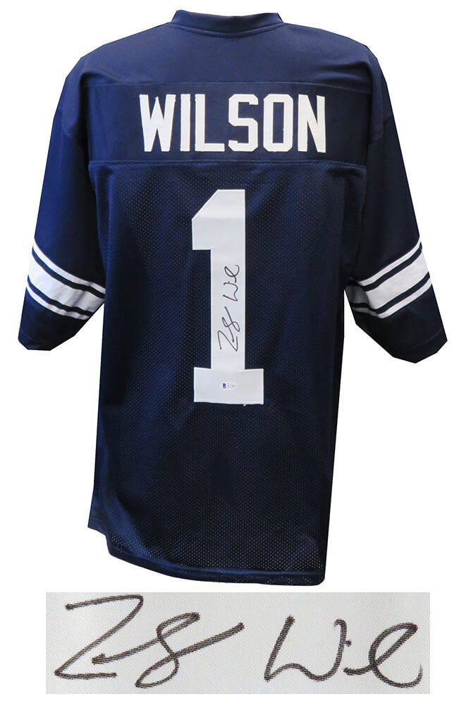 Zach Wilson Signed Navy Blue Custom College Football Jersey (Beckett) - WILJRY350 - Zach Wilson Signed Navy Blue Custom College Football Jersey (Beckett) product image
