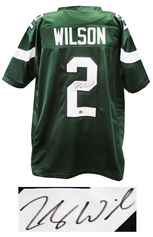 Zach Wilson Signed Green Custom Football Jersey (Beckett) - WILJRY351 - Zach Wilson Signed Green Custom Football Jersey (Beckett) product image