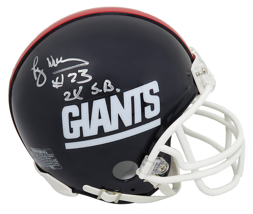 Perry Williams Signed New York Giants Throwback Riddell Mini Helmet w/2x SB - WILMIN330 - Perry Williams Signed New York Giants Throwback Riddell Mini Helmet w/2x SB product image