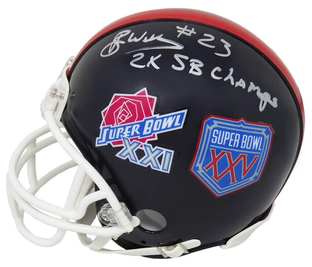 Perry Williams Signed New York Giants Super Bowl XXI & XXV Champs Logo Riddell Mini Helmet w/2x SB Champs - WILMIN332 - Perry Williams Signed New York Giants Super Bowl XXI & XXV Champs Logo Riddell Mini Helmet w/2x SB Champs product image