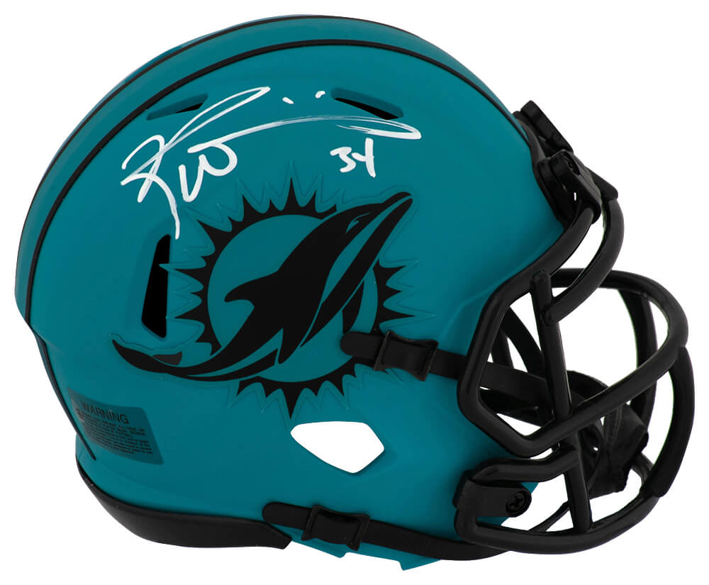 Ricky Williams Signed Miami Dolphins RAVE Riddell Speed Mini Helmet - WILMIN338 - Ricky Williams Signed Miami Dolphins RAVE Riddell Speed Mini Helmet product image