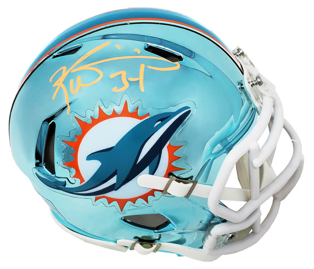 Ricky Williams Signed Miami Dolphins Chrome Riddell Speed Mini Helmet - WILMIN341 - Ricky Williams Signed Miami Dolphins Chrome Riddell Speed Mini Helmet product image