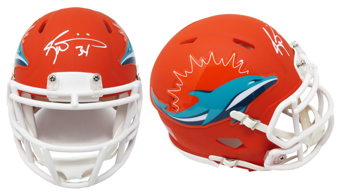 Ricky Williams Signed Miami Dolphins AMP Alternate Riddell Speed Mini Helmet - WILMIN342 - Ricky Williams Signed Miami Dolphins AMP Alternate Riddell Speed Mini Helmet product image