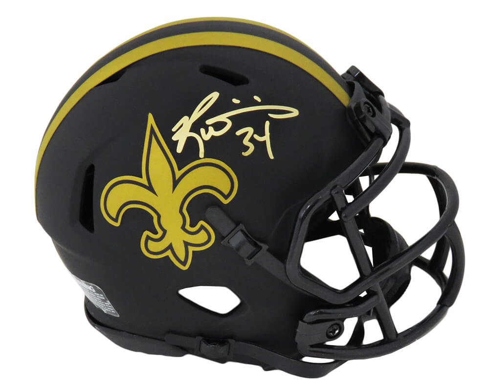 Ricky Williams Signed New Orleans Saints Eclipse Black Matte Riddell Speed Mini Helmet - WILMIN346 - Ricky Williams Signed New Orleans Saints Eclipse Black Matte Riddell Speed Mini Helmet product image