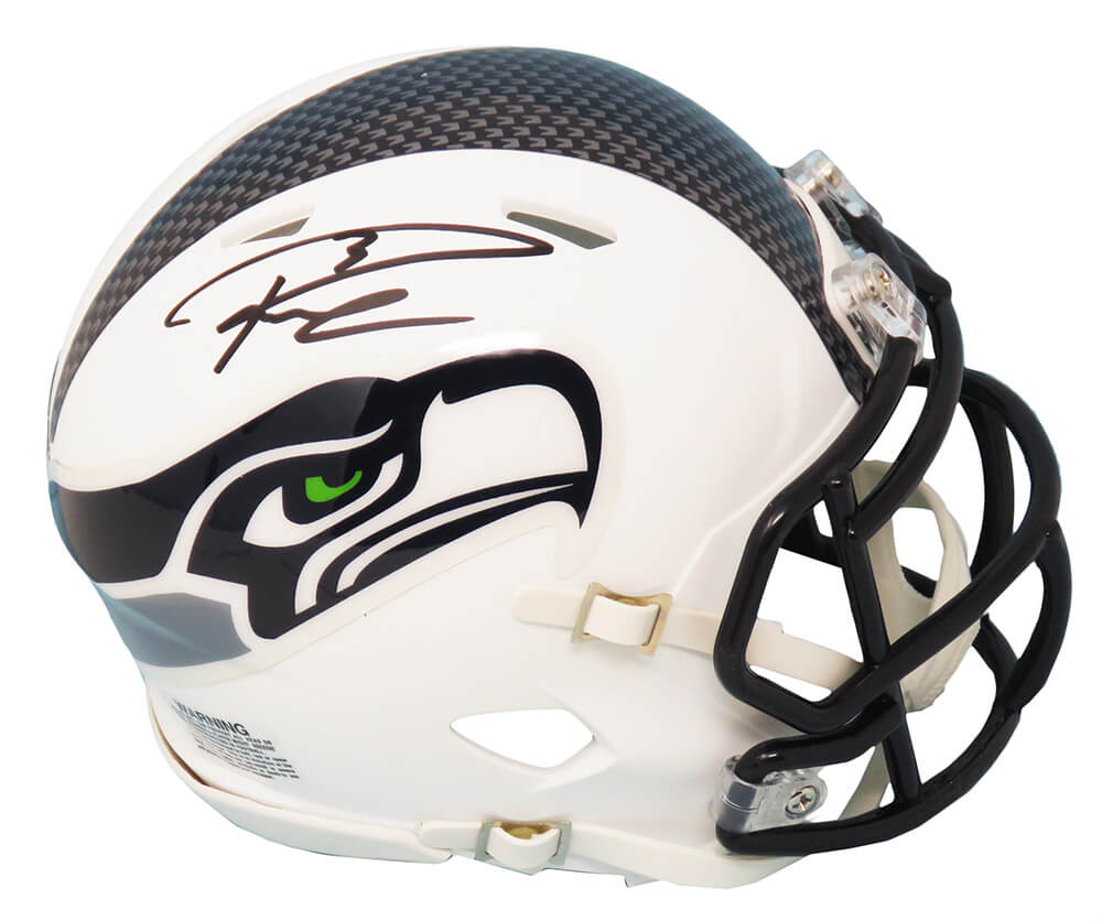 Russell Wilson Signed Seattle Seahawks Flat White Matte Riddell Speed Mini Helmet (Wilson Holo) - WILMIN352 - Russell Wilson Signed Seattle Seahawks Flat White Matte Riddell Speed Mini Helmet (Wilson Holo) product image