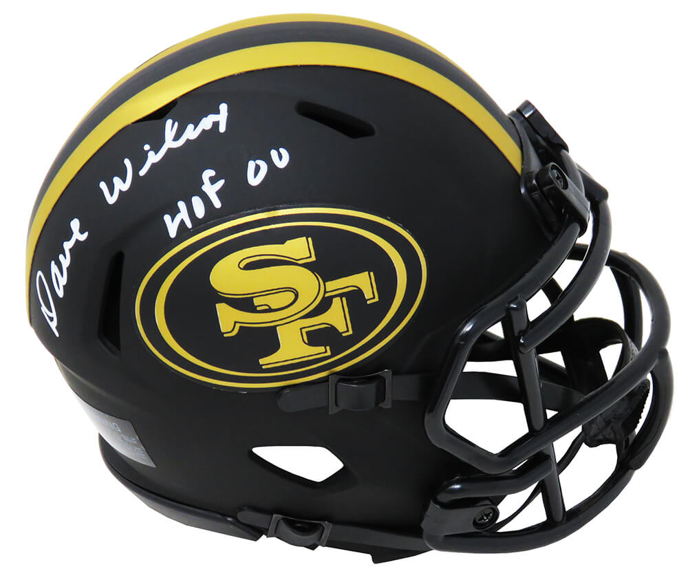 Dave Wilcox Signed San Francisco 49ers Eclipse Black Matte Riddell Speed Mini Helmet w/HOF'00 - WILMIN371 - Dave Wilcox Signed San Francisco 49ers Eclipse Black Matte Riddell Speed Mini Helmet w/HOF'00 product image