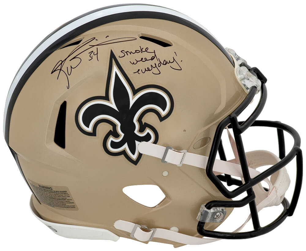 Ricky Williams Signed New Orleans Saints Riddell Full Size Speed ProLine Authentic Helmet w/Smoke Weed Everyday - WILPRO300 - Ricky Williams Signed New Orleans Saints Riddell Full Size Speed ProLine Authentic Helmet w/Smoke Weed Everyday product image